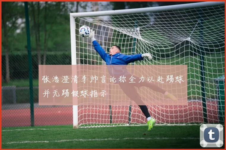 张浩澄清李帅言论称全力以赴踢球并无踢假球指示